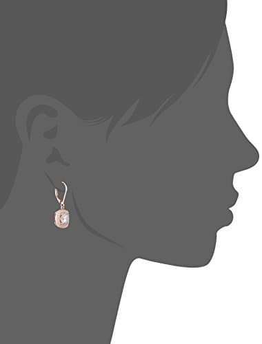 Amazon Collection 14k Rose Gold Plated Sterling Silver Cubic Zirconia Halo Set Leverback Drop Earrings - Image 2