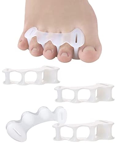 2Pairs Toe Separators Toe Spacers for Women Men to Correct Bunion, Relieve Feet Pain, Foot Alignment, Toe Straighteners for Hammertoes, Plantar Fasciitis (M, Women Shoe Size 9-12.5, Men: 7-11) - Image 1