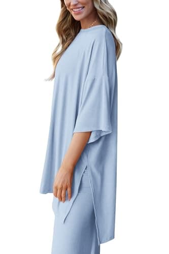 PRETTYGARDEN Two Piece Sets For Women Summer Fashion Lounge Matching Set 2025 Travel Vacation Airport Outfits Clothing (Light Blue,X-Small) - Image 4