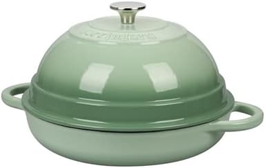 Cast Iron Enameled Dutch Oven Pot with Lid for Bread Baking, Bread Oven, 6 Quart, Green - Image 6