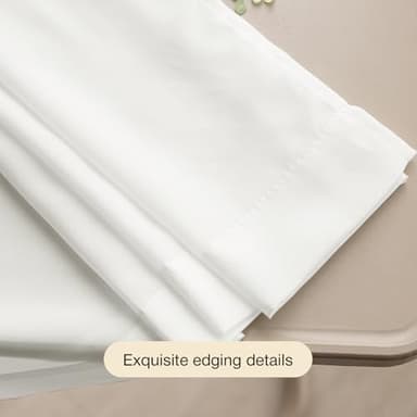 Anmao Non-See-Through Off White Privacy Semi Sheer Curtains for Living Room 84 Inch Length 2 Panels Set, Light Filtering That Let Light in Rod Pocket Window Drapes for Bedroom, 52W x 84L, Ivory White - Image 9