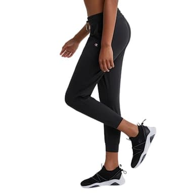 Champion, Soft Touch, Moisture-Wicking Sweatpants, Joggers for Women, 25", Black C -Patch Logo, Medium - Image 3