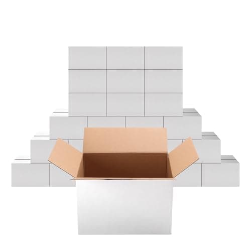 PETAFLOP 9x6x6 Shipping Boxes Set of 25, Small White Cardboard Mailer Box for Packing, Mailing, Business,DIY - Image 1