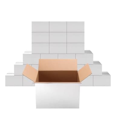 PETAFLOP 9x6x6 Shipping Boxes Set of 25, Small White Cardboard Mailer Box for Packing, Mailing, Business,DIY - Image 1