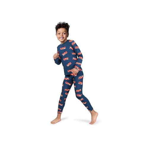 Rocky Thermal Underwear Kids, Boys Thermal Underwear Set Long Johns Thermals Kids Base Layer kid thermals top bottom set Boys Winter Clothes Shirt & Pants, Ski/Extreme Cold (Fire Truck, Small) - Image 1