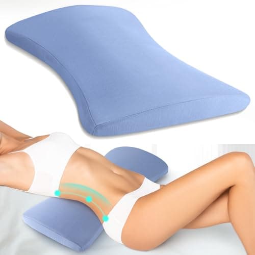 Lumbar Support Pillow for Bed Relief Back Pain: Lower Back Pillow for Sleeping - Memory Foam Waist Pillow - Back Wedge Bolster Pillow for Side, Back&Stomach Sleepers - Bed Rest Pillow for Car, Sofa - Image 1