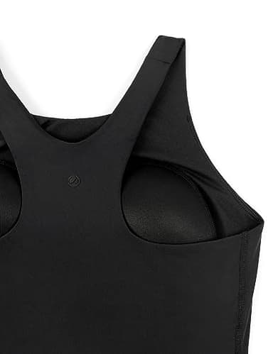 CRZ YOGA Womens Racerback Bikini Tops Quick Dry High Neck Modest Swimsuit Padded Sports Bathing Suit Black Medium - Image 7