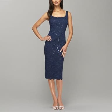 Alex Evenings Women's Two-Piece Set with Dress and Jacket (Regular Sizes), Navy, 8 Petite - Image 5