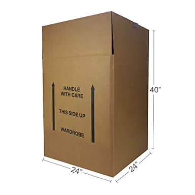 Amazon Basics Wardrobe Clothing Moving Boxes with Bar, 6 Pack, Brown, 24" x 24" x 40" - Image 2