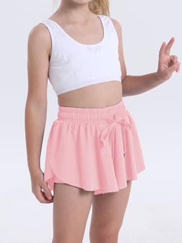 Flowy Shorts for Teen Girls Athletic Running Biker Shorts Youth Butterfly Shorts（Pink-M） - Image 3
