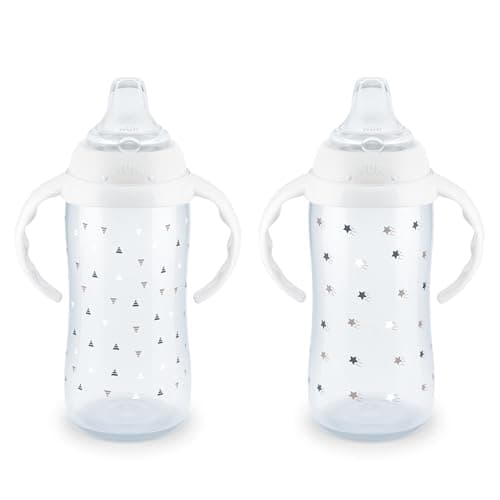 NUK Learner Cup 6+ Months Timeless Collection Amazon Exclusive 10 Oz – BPA Free Spill Proof Sippy Cup 2 Count (Pack of 1) - Image 1