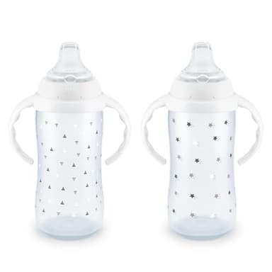 NUK Learner Cup 6+ Months Timeless Collection Amazon Exclusive 10 Oz – BPA Free Spill Proof Sippy Cup 2 Count (Pack of 1) - Image 1