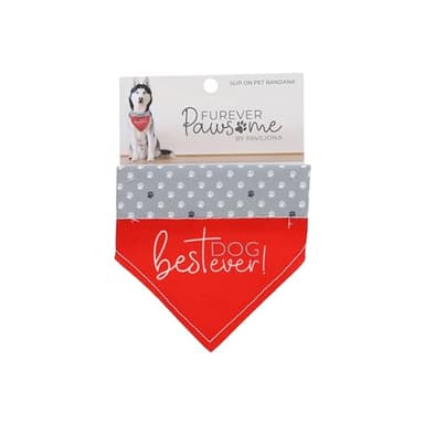 Pavilion - Best Dog Ever! - Canvas XS/Small Dog Cat Over The Collar Pawprint Bandana Attachment Kitten Puppy Kitty Doggy Feline K9 Rescue Adoptive Cat Dog Pet Accessories Embellishment - Image 3