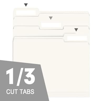 File Folder, RAZCC 150 Pack 1/3 Cut Tab File Folders Letter Size, Folders for Dcouments, Folders with Tab Great for Organizing and Easy File Storage, White - Image 3