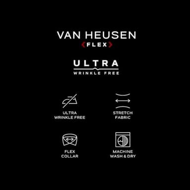 Van Heusen Men's Dress Shirt Regular Fit Ultra Wrinkle Free Flex Collar Stretch, White, 16"-16.5" Neck 34"-35" Sleeve - Image 4