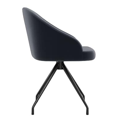 Martha Stewart Sora Stationary Swivel Task Chair with Sloped Arms for Home Office in Gray Velvet with Oil Rubbed Bronze Frame - Image 10