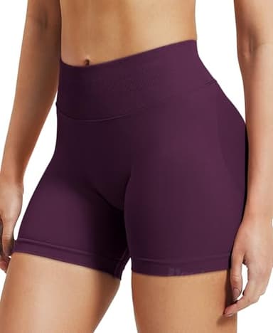 VOYJOY Women Workout Impact Shorts 2.5"/ 3.6"/ 4.5"/ 6" Scrunch Butt Lifting Gym Seamless Booty Biker Shorts Black Cherry - Image 3