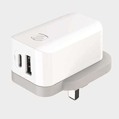 Scosche HPDCA32UK PowerVolt 32W Certified USB Type-C + USB Type-A UK Quick Wall Charger Power Delivery 3.0 for All USB-C and USB-A Devices in White - Image 4