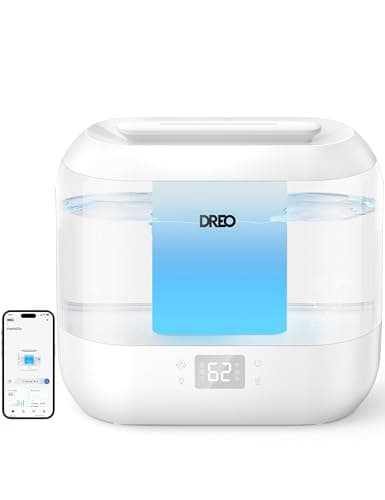 Dreo Smart Humidifier, Cool Mist Humidifiers for Bedroom, Quiet 4L Top Fill Ultrasonic Humidifiers for Home Office Plant & Baby with Nightlight, LED Display, 36H Runtime, APP/Voice Control, HM311S - Image 1