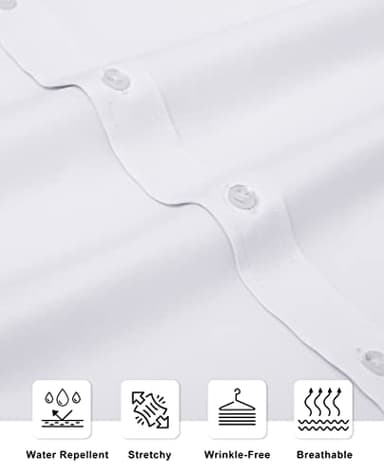Alimens & Gentle Slim Fit Mens Dress Shirts for Men Button Down Long Sleeve Dress Shirts Wrinkle Free Formal Stain Proof - Image 5