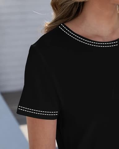 GAYHAY T-Shirts for Women - Black Short Sleeve Basic Tees Soft Crew Neck Trendy Summer Tops for Casual Outfits 2025 - Image 4