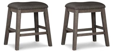 Signature Design by Ashley Caitbrook Rustic 24.4" Counter Height Upholstered Barstool, 2 Count, Gray - Image 1