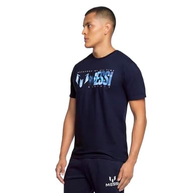 Messi Men's Lifestyle T-Shirt, Standard Fit, Comfortable Tee, 100% Cotton, Dress Blues, Large - Image 3