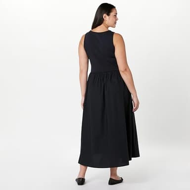 The Drop Women's Dia Mixed Fabric Midi Tank Dress Black, XXL, Plus Size - Image 6