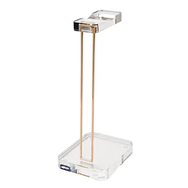 russell+hazel Acrylic Headphones Stand, Headset Holder, Office Accessories, Clear Acrylic with Gold Hardware, 4” x 5” x 10.5” (93922) - Image 4