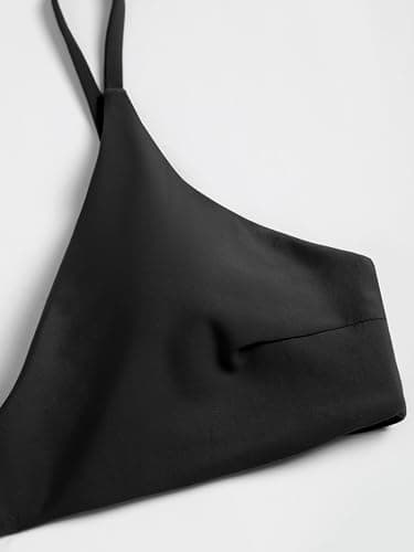 ZAFUL Women's Solid Spaghetti Strap Bralette Bikini Set Two Piece Swimsuit (1-Leopard Black, M) - Image 4