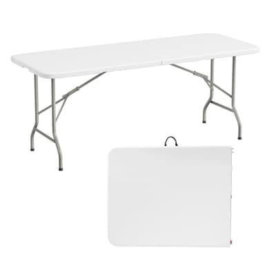Elevon Folding Table, 6 Feet Heavy Duty Fold-in-Half Utility Table Indoor Outdoor for Camping, Picnic, Party - Image 1