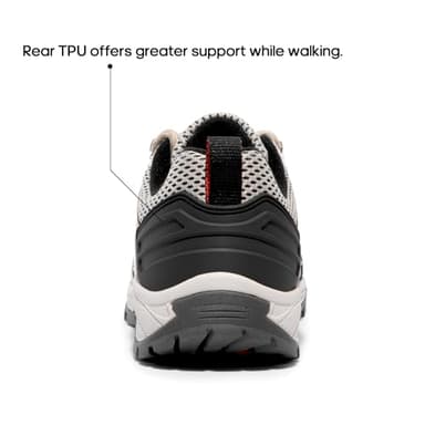 NORTIV 8 Women's Lightweight Hiking Shoes, Breathable Mesh Walking Sneakers, Trail Running Footwear for Outdoor Work,Size 9W,Sand-Pu,SNHS222W-W - Image 4