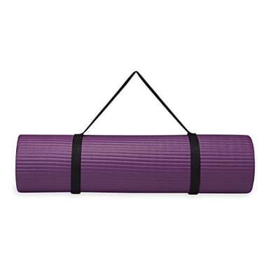 Gaiam Essentials Thick Yoga Mat Fitness & Exercise Mat with Easy-Cinch Carrier Strap, Purple, 72"L X 24"W X 2/5 Inch Thick, 10mm - Image 8