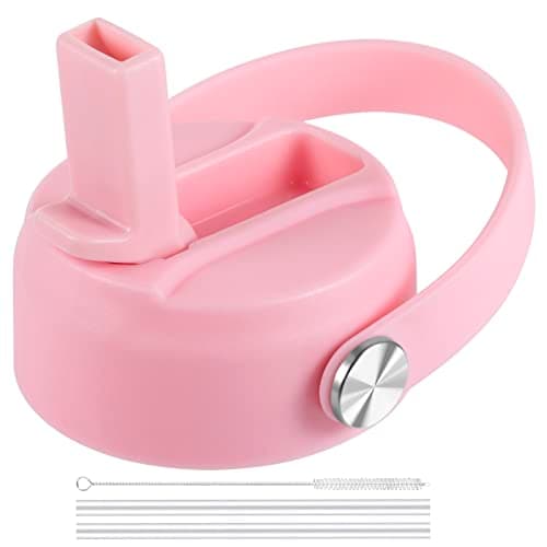 Straw Lid for Hydro Flask Wide Mouth Water Bottles, Top Lids with Straw Compatible with Hydro Flask 32 40 oz, Replacement Cap Wide Mouth Straws Flip Lid Flex Handle (Light Pink) - Image 1