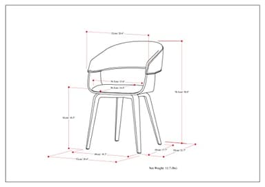 SIMPLIHOME Lowell Dining Chairs - Upholstered Walnut Finish Bentwood Frame and Linen-Style Fabric Kitchen Chair in Light Grey, Modern Dining Room Seating with Curved Back and Padded Seat - Image 15
