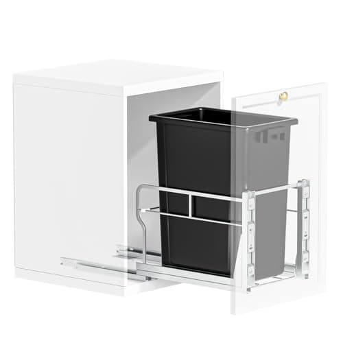Insputer 40 QT 10 Gal Pull Out Trash Can Under Cabinet, Heavy Duty Under Sink Garbage Can Kit with Soft-Close Slides for Kitchen, Laundry, Requires Minimum Cabinets Opening 12" W X 18" D - Image 1