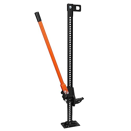 VEVOR Farm Jack 48 inch Utility High Lift Jack, 7000 lbs Capacity Ratcheting Off Road Jeep Jack, Heavy-Duty Farm Jack for Tractor, Truck, SUV, Bumper Lift, Orange - Image 1
