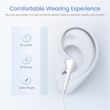 2 Pack for iPhone Headphones Wired Earbuds Earphones Built-in Microphone & Volume Control Nosie Reduction Headsets Compatible with iPhone 14/Pro/Max/Plus/13/12/11/XR/XS/X/8/7/SE, Support All iOS Syste - Image 4