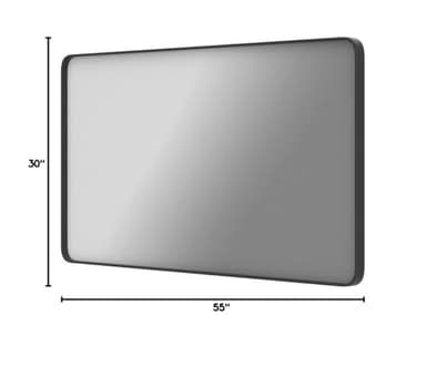 LOAAO Black Metal Framed Bathroom Mirror for Wall, Large 55X30 Inch Rounded Rectangle Mirror, Matte Black Bathroom Vanity Mirror Farmhouse, Anti-Rust, Tempered Glass, Hangs Horizontally or Vertically - Image 9
