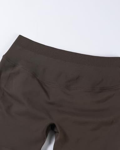 AUROLA Influence Collection Workout Shorts for Women,No Roll Up New Scrunch Seamless Gym Short-3.5" Inseam, Chestnut Brown, S - Image 2