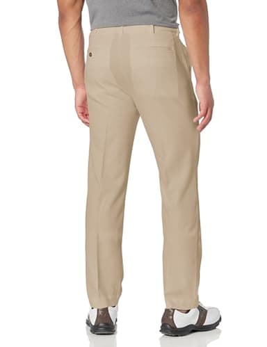 PGA TOUR Men's Flat Front Golf Pant with Expandable Waistband, Chinchilla, 36W x 32L - Image 2