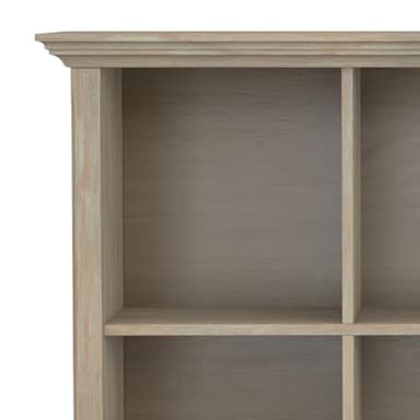 SIMPLIHOME Amherst Console Table - 57 Inch Wide Solid Wood 8-Cube Storage Sofa Table in Distressed Grey, Transitional Cube Bookcase for Entryway or Living Room with Molded Top and Tapered Legs - Image 8