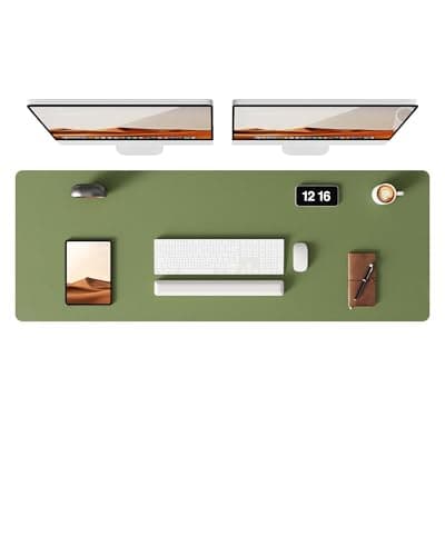 YSAGi Leather Desk Pad Protector, Office Desk Mat, Large Mouse Pad, Non-Slip PU Leather Desk Blotter, Laptop Desk Pad, Waterproof Desk Writing Pad for Office and Home (Green, 47" x 17") - Image 1