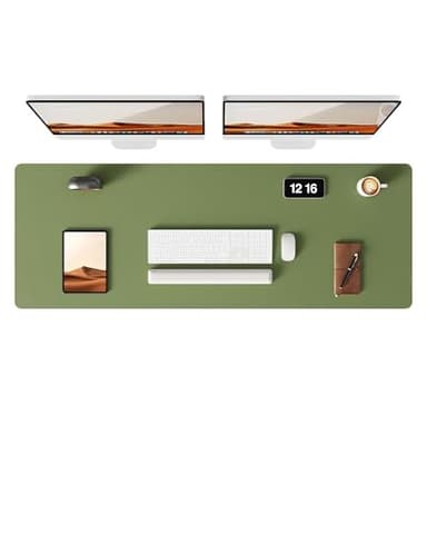 YSAGi Leather Desk Pad Protector, Office Desk Mat, Large Mouse Pad, Non-Slip PU Leather Desk Blotter, Laptop Desk Pad, Waterproof Desk Writing Pad for Office and Home (Green, 47" x 17") - Image 1