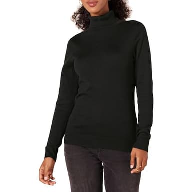 Amazon Essentials Women's Classic-Fit Lightweight Long-Sleeve Turtleneck Sweater (Available in Plus Size), Black, XX-Large - Image 1