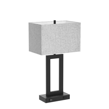 Set of 2 Modern Touch Control Table Lamps with 2 USB Ports, 22’’ Large Bedside Nightstand Lamps 3-Way Dimmable Desk Lamp with Grey Fabric Shade for Bedrooms Living Room Reading, 2 LED Bulbs Included - Image 4