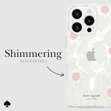 kate spade new york iPhone 16 Pro Case - Compatible with MagSafe - Designer Phone Case - Hollyhock Cream Floral - Image 5