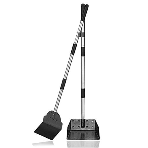 Dog Pooper Scooper,Tray and Spade Set Poop Scooper for Dogs, Adjustable Long Handle Metal Pooper Scooper with Bin for Pet Waste Removal, No Bending Clean Up for Medium and Large Dogs - Image 1