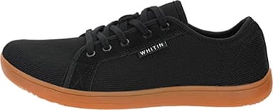 WHITIN Men's Extra Wide Width Fashion Barefoot Sneakers Zero Drop Sole W81 Size 11W Minimus Weightlifting Minimalist Tennis Shoes Walking Black Gum 44 - Image 3