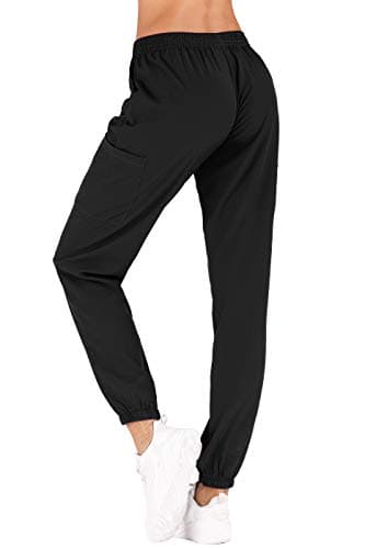 Minty Mint Women's Solid Stretch Medical Scrubs Sets V Neck Top Slim Jogger Pants Black PXS - Image 5